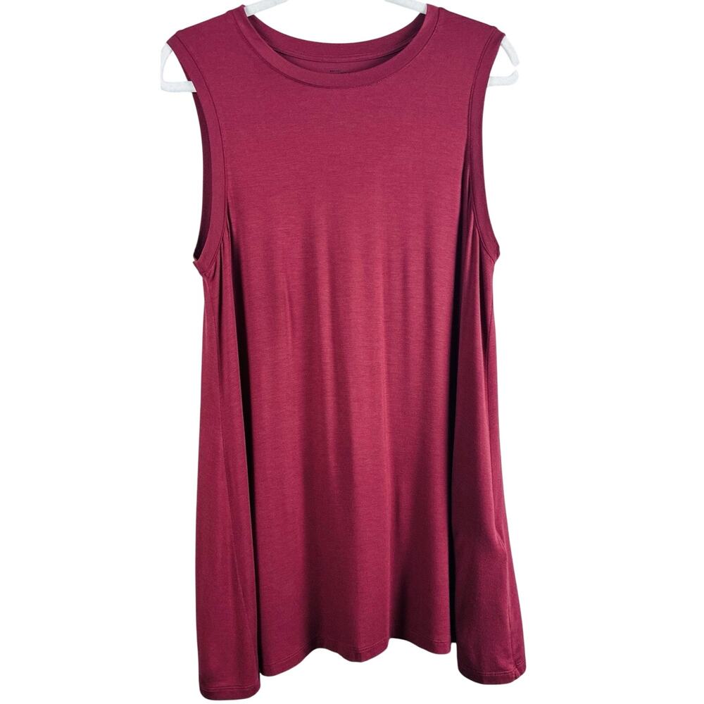 Daily Ritual Anthropology Sz L Slvls Tunic Tank Red Burgandy Layering